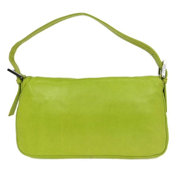 Fendi Green Lambskin Baguette Handbag 2348 26424-008 125003 - Picture 2 of 9